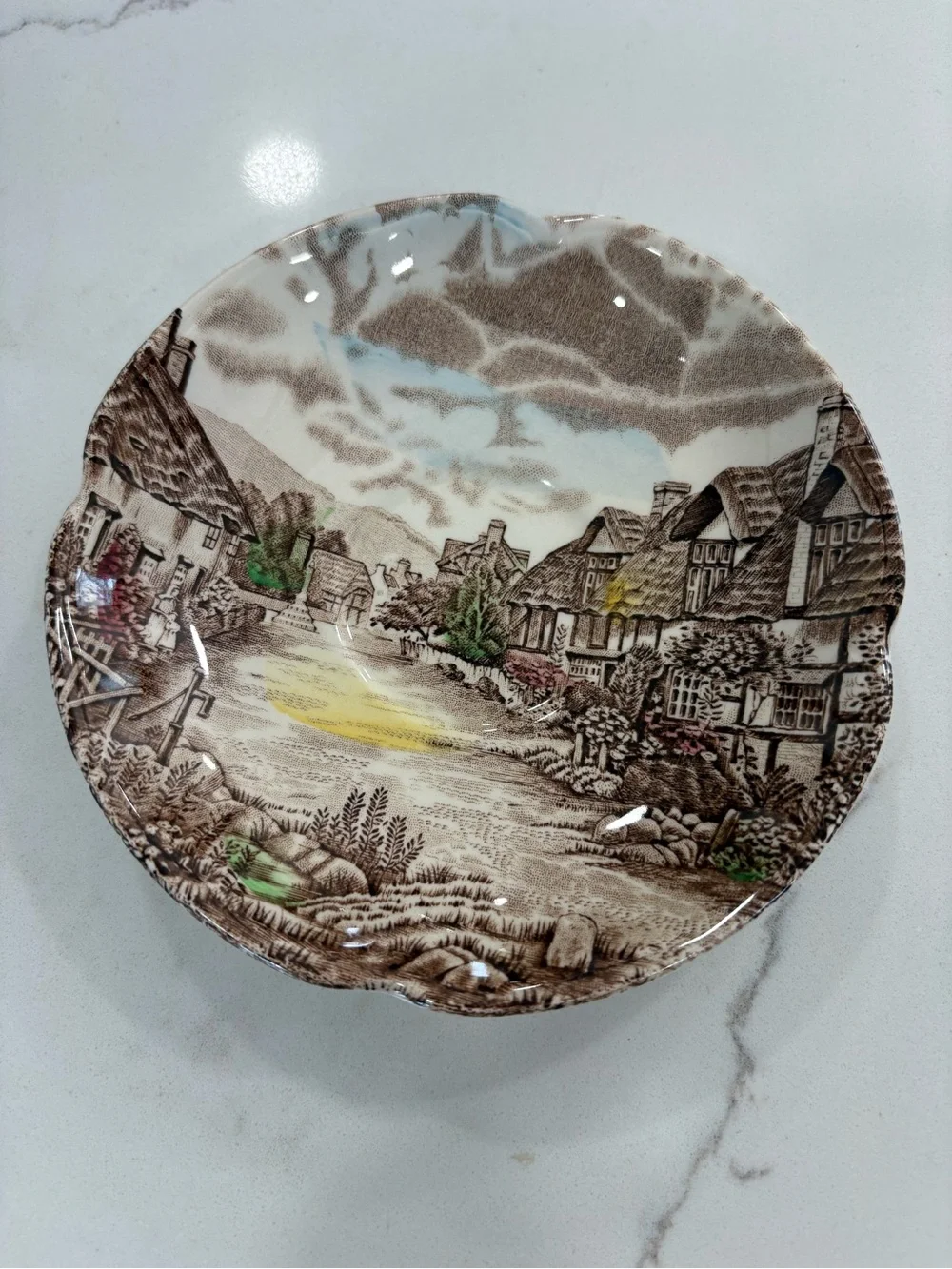 Olde English Countryside Johnson Bros Scenic Toile Print Small Plates Set of 2